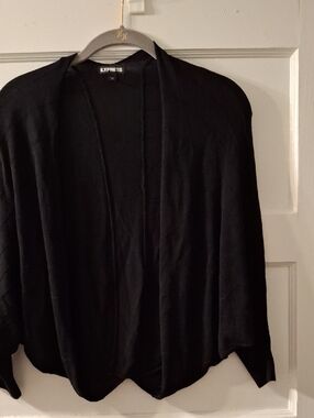 Express Black Open-Front Lightweight Cardigan